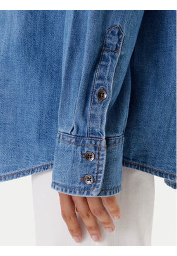 Tommy Jeans Koszula jeansowa DW0DW21073 Niebieski Relaxed Fit. Kolor: niebieski. Materiał: bawełna