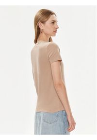Elisabetta Franchi T-Shirt MA-011-41E2-5403 Beżowy Regular Fit. Kolor: beżowy. Materiał: bawełna