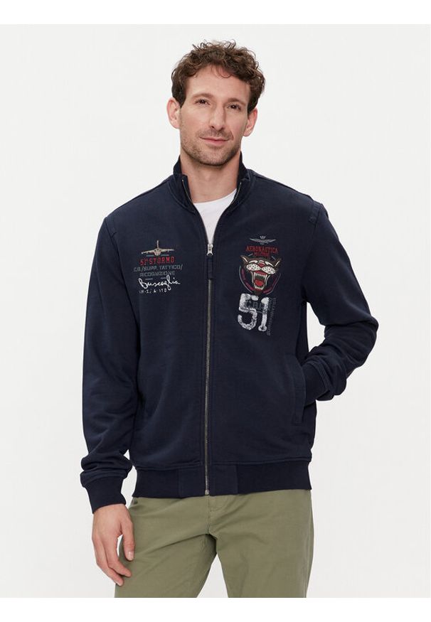 Aeronautica Militare Bluza 241FE1881F501 Granatowy Regular Fit. Kolor: niebieski. Materiał: bawełna