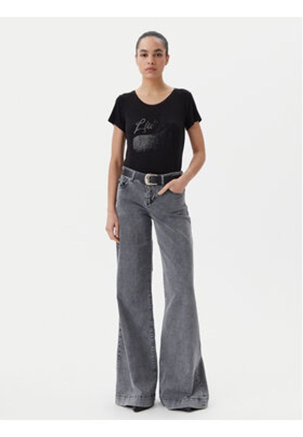 Liu Jo Beachwear T-Shirt VA5157 JS360 Czarny Regular Fit. Kolor: czarny. Materiał: wiskoza