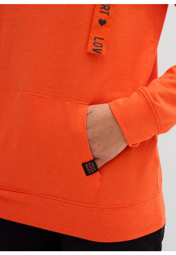 bonprix - Bluza z kapturem, z miękkiego materiału z wiskozą. Typ kołnierza: kaptur. Kolor: pomarańczowy. Materiał: wiskoza, materiał