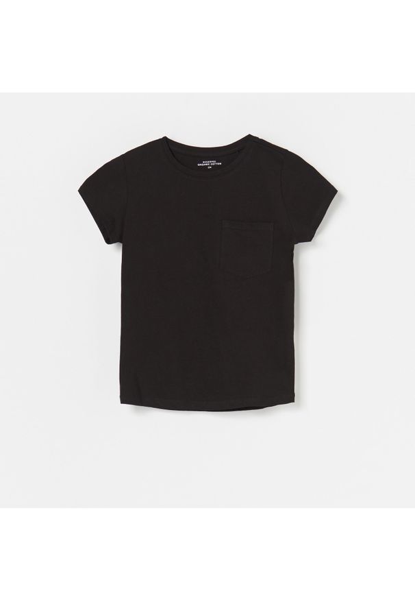 Reserved - Koszulka z bawełny organicznej - Czarny. Kolor: czarny. Materiał: bawełna