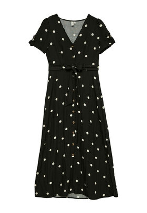 Vero Moda Sukienka koszulowa Joan 10343501 Czarny Regular Fit. Kolor: czarny. Materiał: wiskoza. Typ sukienki: koszulowe