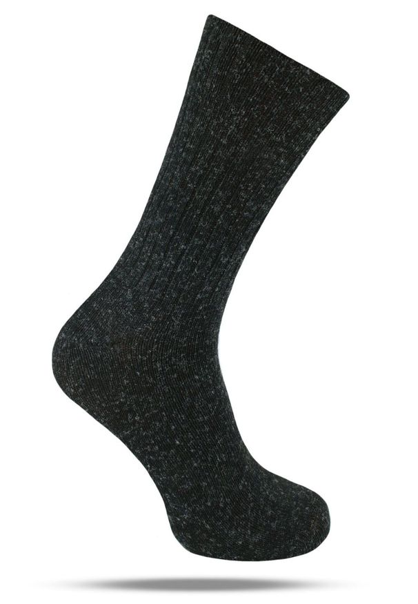 His Story - Ciepłe Wełniane Skarpetki Zimowe - Grafit, Melanż. Materiał: wełna, elastan, poliamid. Wzór: melanż
