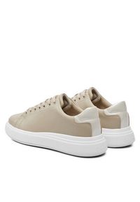 Calvin Klein Sneakersy Cupsole Lace Up Leather HW0HW01987 Beżowy. Kolor: beżowy #3
