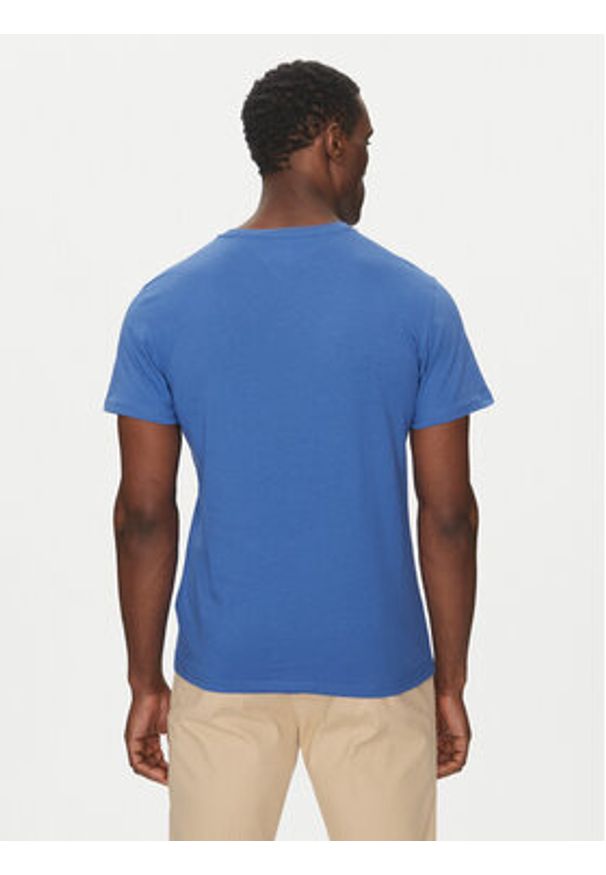 Tommy Jeans T-Shirt Essential DM0DM20740 Niebieski Slim Fit. Kolor: niebieski. Materiał: bawełna