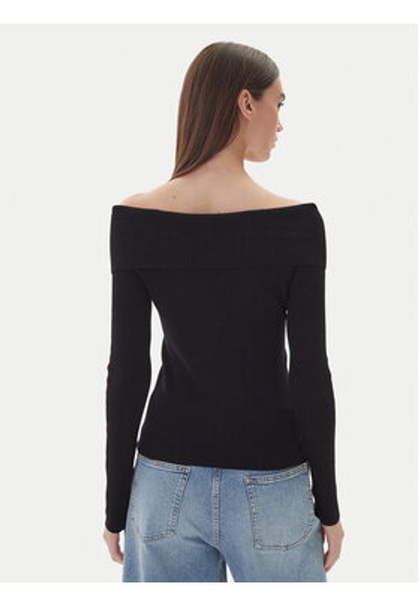 Kontatto Sweter 3M0813C Czarny Regular Fit. Kolor: czarny. Materiał: syntetyk, wiskoza