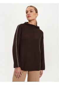 Max Mara Leisure Sweter Fanfara 2426366178600 Brązowy Regular Fit. Kolor: brązowy. Materiał: wełna