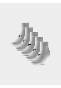 4f - 4F Skarpetki casual za kostkę (5-pack) męskie - białe 43-46. Kolor: biały. Materiał: poliamid, bawełna, elastan, włókno, materiał #1