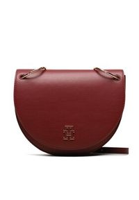 TOMMY HILFIGER - Tommy Hilfiger Torebka Th Chic Saddle Bag AW0AW14862 Bordowy. Kolor: czerwony. Materiał: skórzane #6