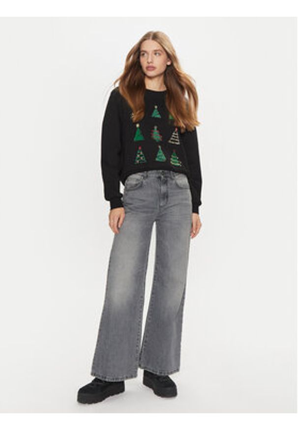 only - ONLY Bluza Yda Xmas 15270956 Czarny Regular Fit. Kolor: czarny. Materiał: bawełna, syntetyk