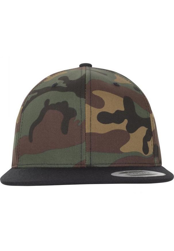 FLEXFIT - Dwukolorowa Czapka Snapback Classic Camo. Kolor: zielony, czarny, wielokolorowy