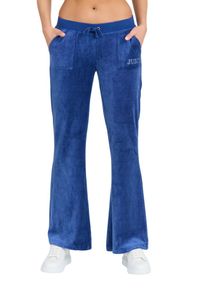 Juicy Couture - JUICY COUTURE Damskie niebieskie spodnie Heritage Crown Caisa Low Rise Pant, Rozmiar M. Kolor: niebieski. Materiał: poliamid, bawełna, materiał. Długość: długie #6