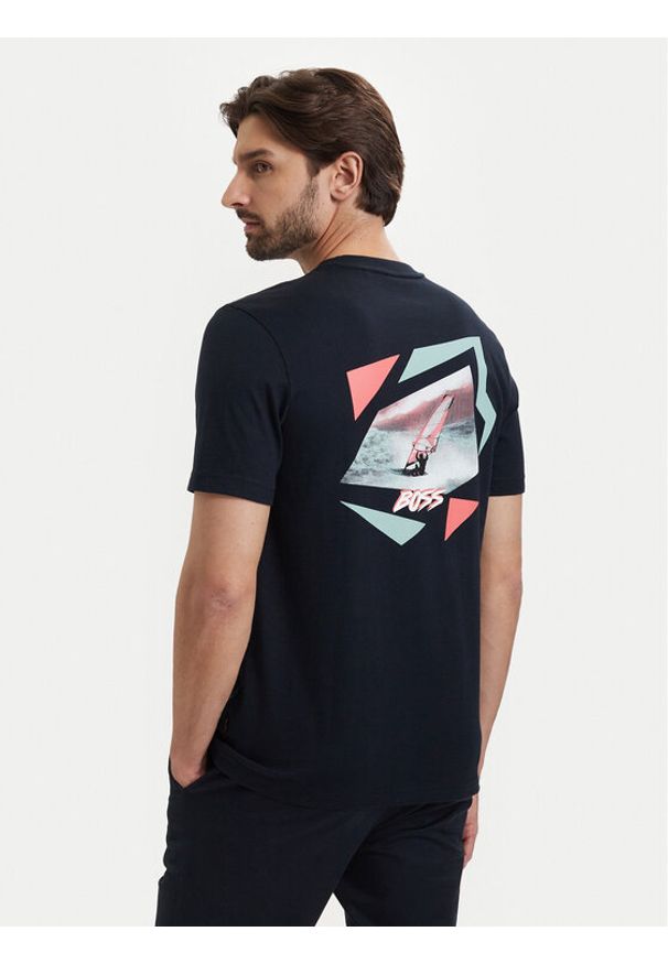 BOSS T-Shirt Movement 50561872 Granatowy Regular Fit. Kolor: niebieski. Materiał: bawełna