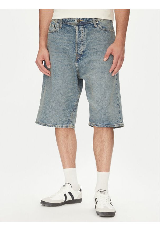 Jack & Jones - Jack&Jones Szorty jeansowe Iron 12272552 Niebieski Baggy Fit. Kolor: niebieski. Materiał: bawełna