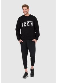 DSQUARED2 Czarna bluza męska z dużym białym logo icon, Rozmiar S. Kolor: czarny #5