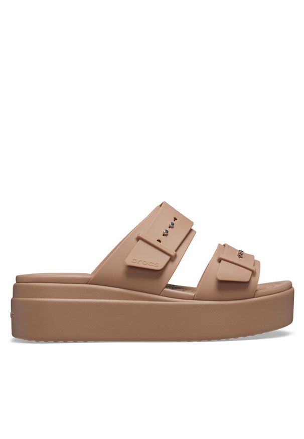 Crocs Klapki Brooklyn Low Wedge Sandal W 207431 Beżowy. Kolor: beżowy