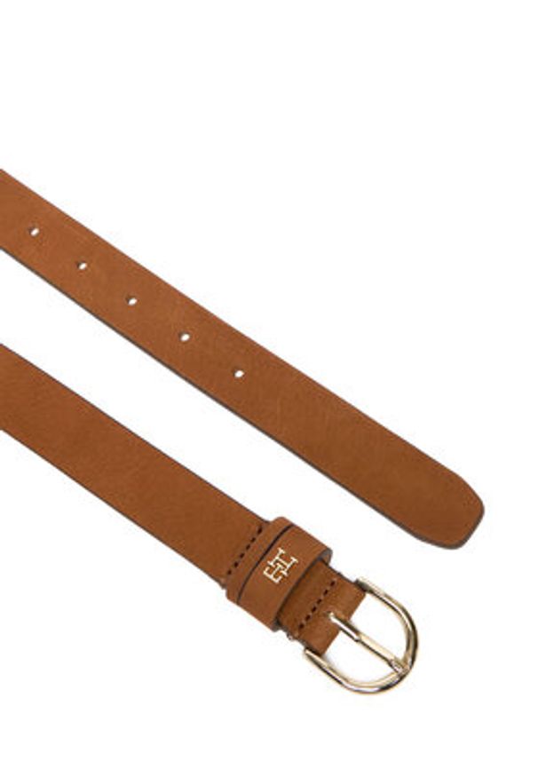 TOMMY HILFIGER - Tommy Hilfiger Pasek Damski Essential Effortless 2.5 Nubuck AW0AW17762 Brązowy. Kolor: brązowy. Materiał: skóra