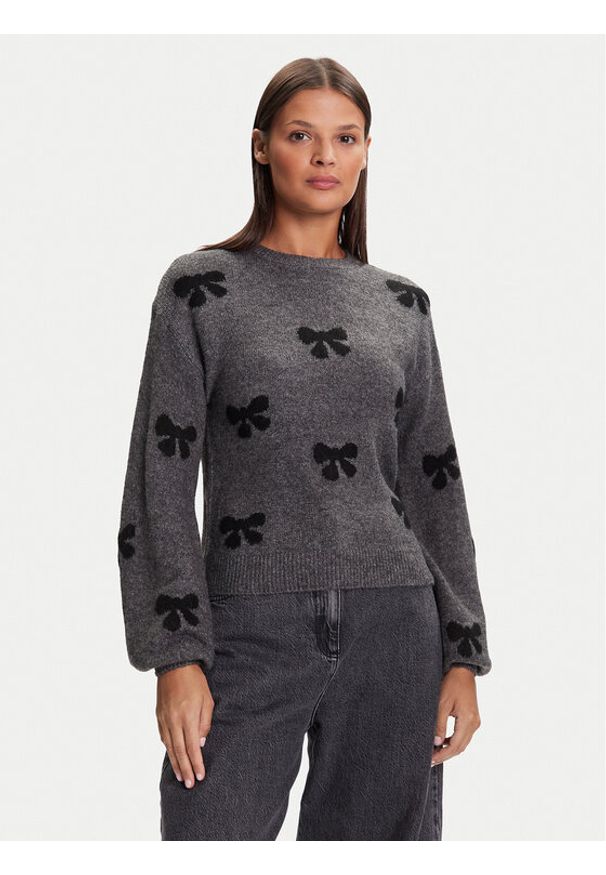 only - ONLY Sweter Bora 15360712 Szary Regular Fit. Kolor: szary. Materiał: syntetyk