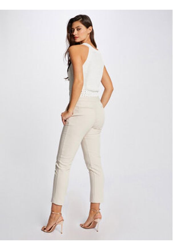 Morgan Spodnie materiałowe 211-PROSY.F Beżowy Slim Fit. Kolor: beżowy. Materiał: syntetyk