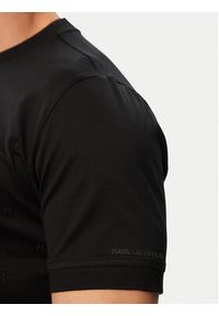 Karl Lagerfeld - KARL LAGERFELD T-Shirt 755001 563200 Czarny Regular Fit. Typ kołnierza: dekolt w karo. Kolor: czarny. Materiał: bawełna #5
