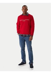 TOMMY HILFIGER - Tommy Hilfiger Bluza Logo MW0MW11596 Czerwony Regular Fit. Kolor: czerwony. Materiał: bawełna #4