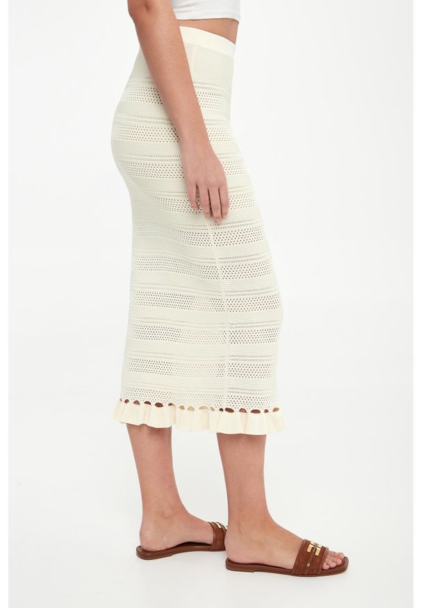 Twinset Milano - Spódnica ażurowa midi TWINSET. Wzór: ażurowy