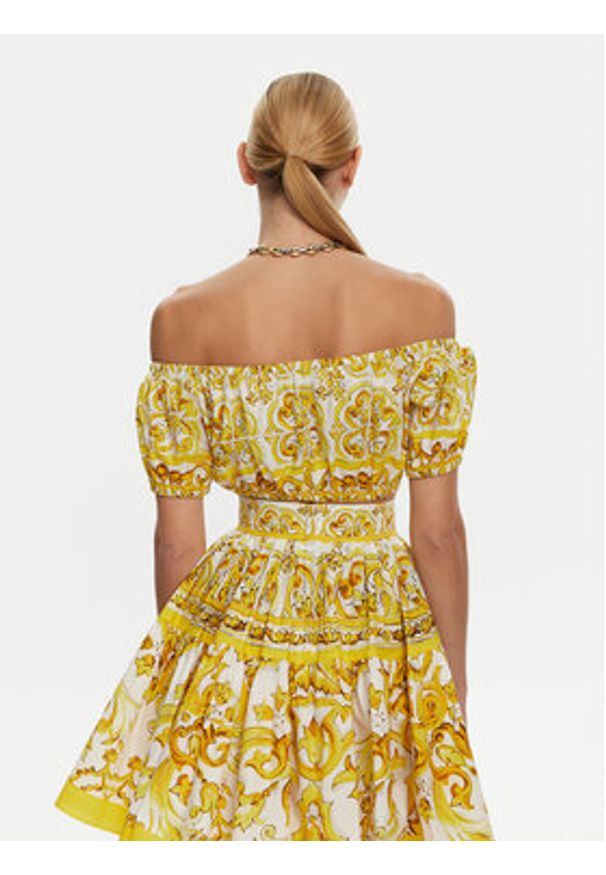 DOLCE & GABBANA - Dolce&Gabbana Bluzka F755RT HH5BA Żółty Regular Fit. Kolor: żółty. Materiał: bawełna