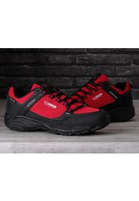 Buty męskie trekkingowo górskie DK PREDATOR LOW RED. Kolor: czerwony, wielokolorowy, czarny. Materiał: softshell