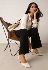 Born2be - Czarne Bawełniane Spodnie Wide Leg z Wysokim Stanem Genime. Okazja: na co dzień, do pracy. Stan: podwyższony. Kolor: czarny. Materiał: bawełna. Styl: klasyczny, casual #5