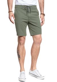 Lee - SPODENKI LEE DRAWSTRING SHORT LICHEN GREEN L73ULB82. Materiał: materiał #9