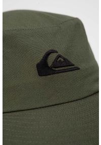 Quiksilver kapelusz bawełniany kolor zielony bawełniany. Kolor: zielony. Materiał: bawełna #4