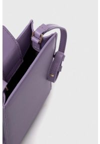Patrizia Pepe torebka skórzana kolor fioletowy. Kolor: fioletowy. Materiał: skórzane. Rodzaj torebki: na ramię #5
