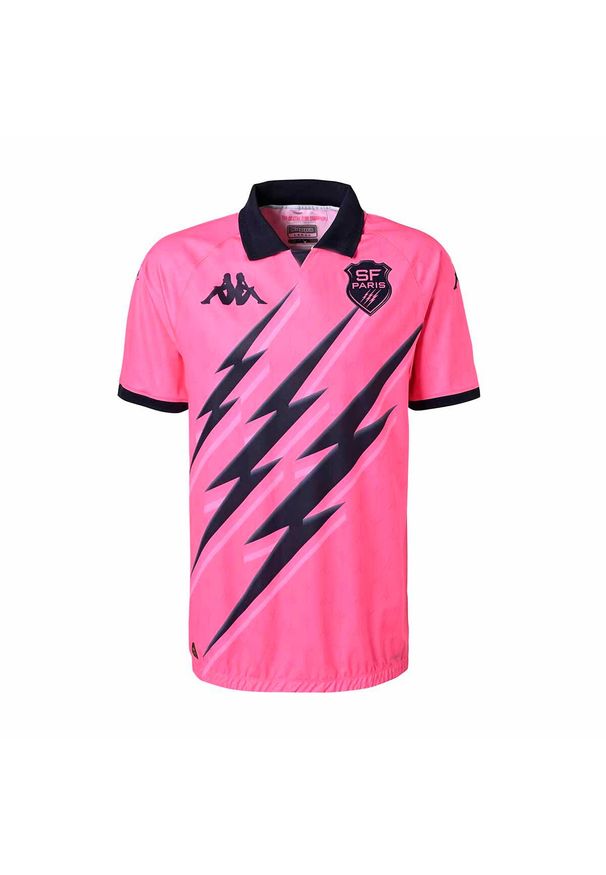 Kappa - Koszulka domowa Stade Français Pro 2025. Kolor: niebieski, różowy, wielokolorowy