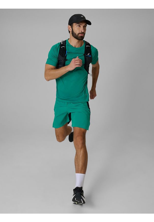 4f - 4F Spodenki do biegania szybkoschnące męskie - zielone M. Kolor: zielony. Długość: długie. Sport: bieganie