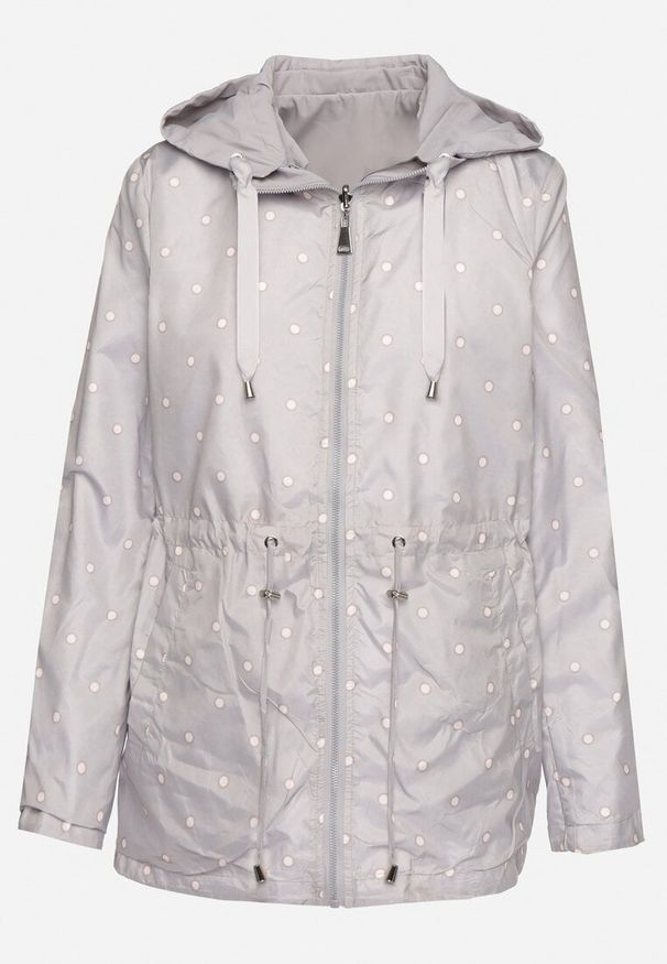 Born2be - Jasnoszara Kurtka Parka Dwustronna ze Ściągaczem w Talii i Kapturem Tillisaya. Okazja: na co dzień. Kolor: szary. Materiał: jeans. Sezon: wiosna, jesień. Styl: casual, elegancki