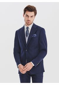 Pako Lorente - PAKO LORENTE - Granatowy garnitur męski z wełną. Kolor: niebieski. Materiał: wełna #3