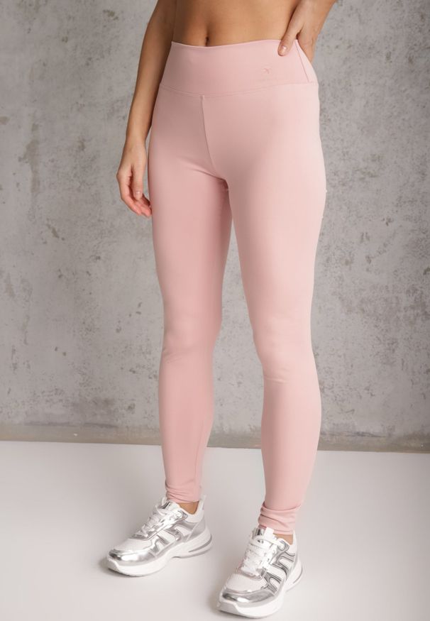 Renee - Różowe Legginsy Basic z Modelującą Wstawką w Pasie Liacan. Okazja: na co dzień. Kolor: różowy. Długość: krótkie. Styl: casual