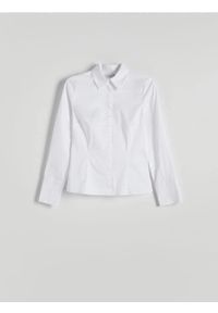 Reserved - Koszula z bawełną - biały. Kolor: biały. Materiał: bawełna #1