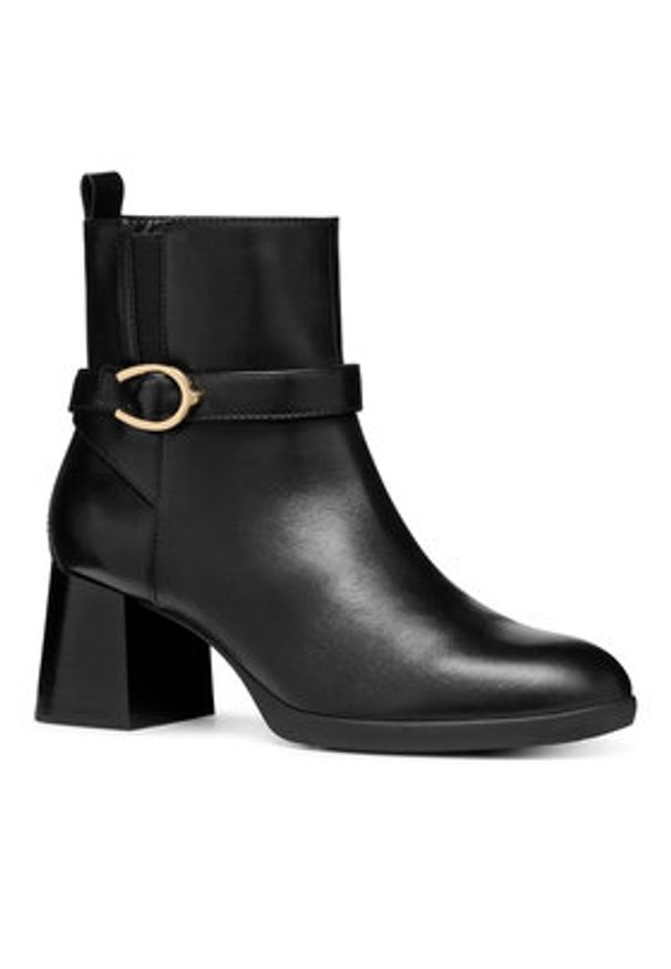 Geox Botki D Walk Pleasure 55 D46XBA 00043 C9999 Czarny. Kolor: czarny. Materiał: skóra