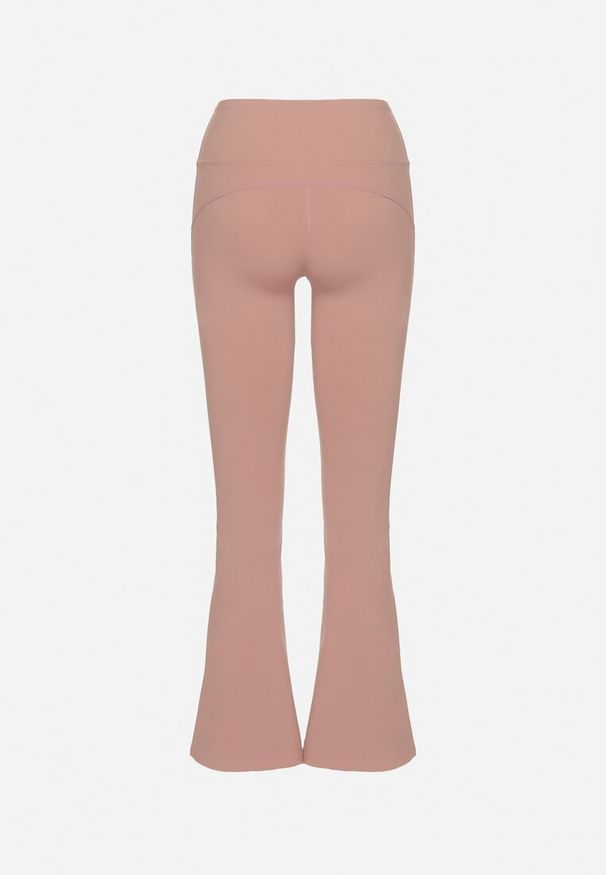 Born2be - Różowe Legginsy o Kroju Dzwonów z Wysokim Stanem Koritea. Okazja: na co dzień. Stan: podwyższony. Kolor: różowy. Styl: klasyczny, casual