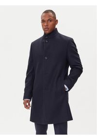 Hugo - HUGO Płaszcz wełniany Mintrax2541 50546551 Granatowy Regular Fit. Kolor: niebieski. Materiał: wełna #1