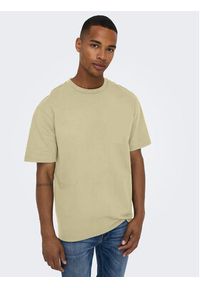 Only & Sons T-Shirt Fred 22022532 Beżowy Relaxed Fit. Kolor: beżowy. Materiał: bawełna #4