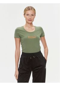 Guess T-Shirt W4RI33 J1314 Zielony Slim Fit. Kolor: zielony. Materiał: bawełna