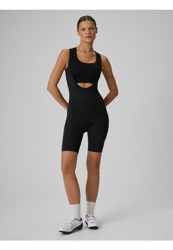 4f - 4F Spodenki kolarskie z żelową wkładką damskie - czarne XL. Kolor: czarny. Materiał: materiał. Długość: krótkie. Sport: kolarstwo