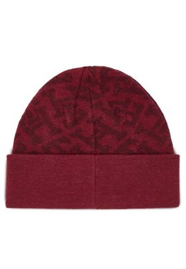 TOMMY HILFIGER - Tommy Hilfiger Czapka Monogram All Over Beanie AW0AW15327 Czerwony. Kolor: czerwony. Materiał: syntetyk