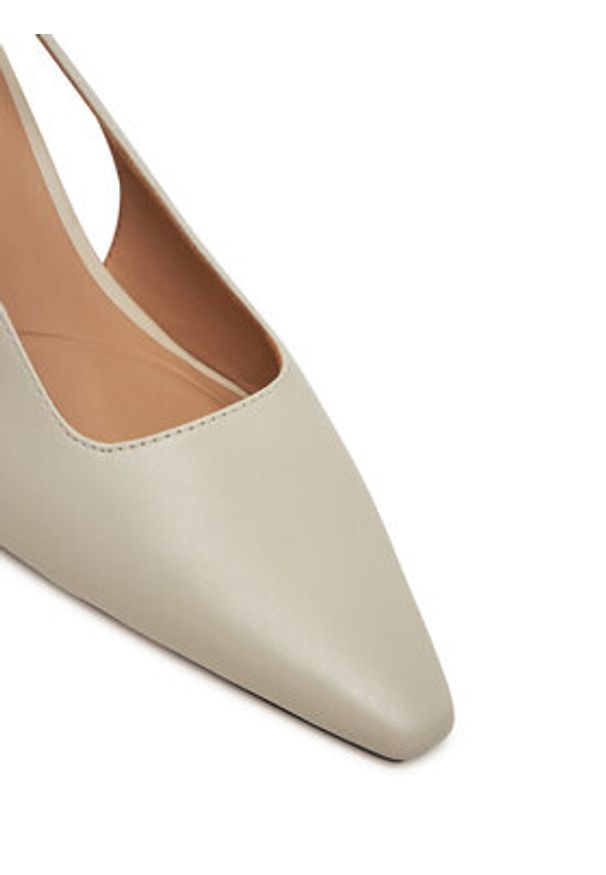 TOMMY HILFIGER - Tommy Hilfiger Sandały Squared Toe FW0FW08636 Beżowy. Kolor: beżowy. Materiał: skóra