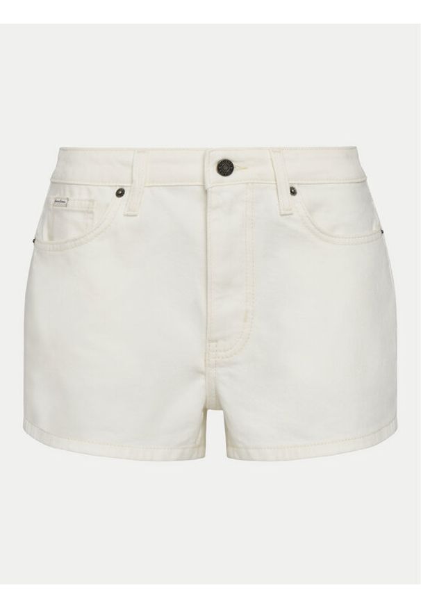 Guess Jeans Szorty jeansowe W5GD0Y D5M62 Biały Regular Fit. Kolor: biały. Materiał: bawełna