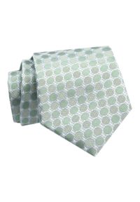 Alties - Krawat - ALTIES - Seledynowy w Grochy. Kolor: zielony. Materiał: tkanina. Wzór: grochy. Styl: elegancki, wizytowy