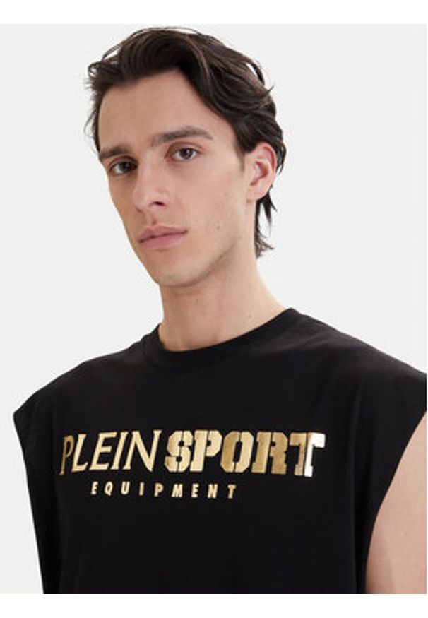 Plein Sport Tank top PAEC MTK8319 STE001N Czarny Regular Fit. Kolor: czarny. Materiał: bawełna. Styl: sportowy